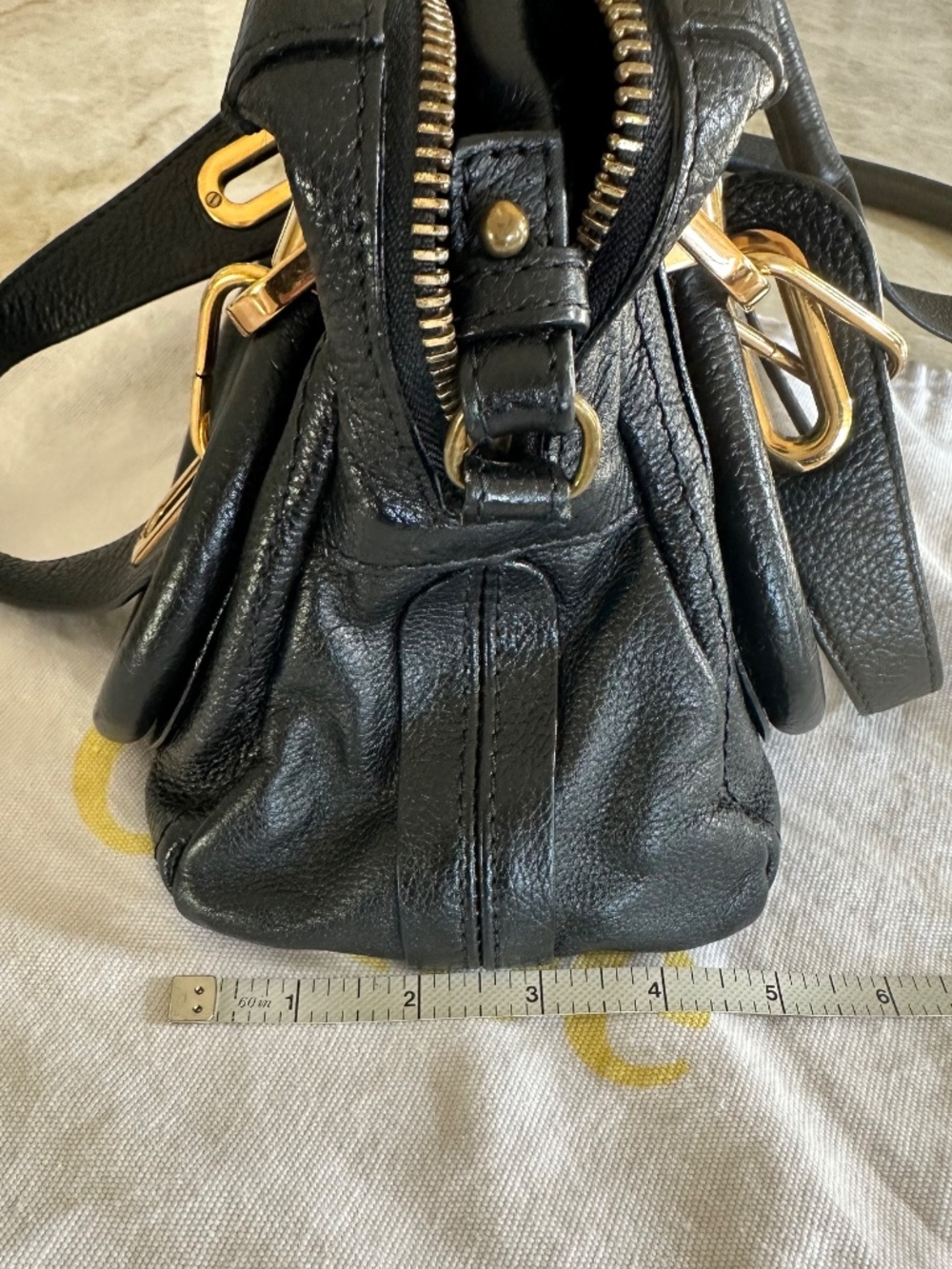 Chloe Small Paraty Black Leather Satchel - Picture 8 of 13